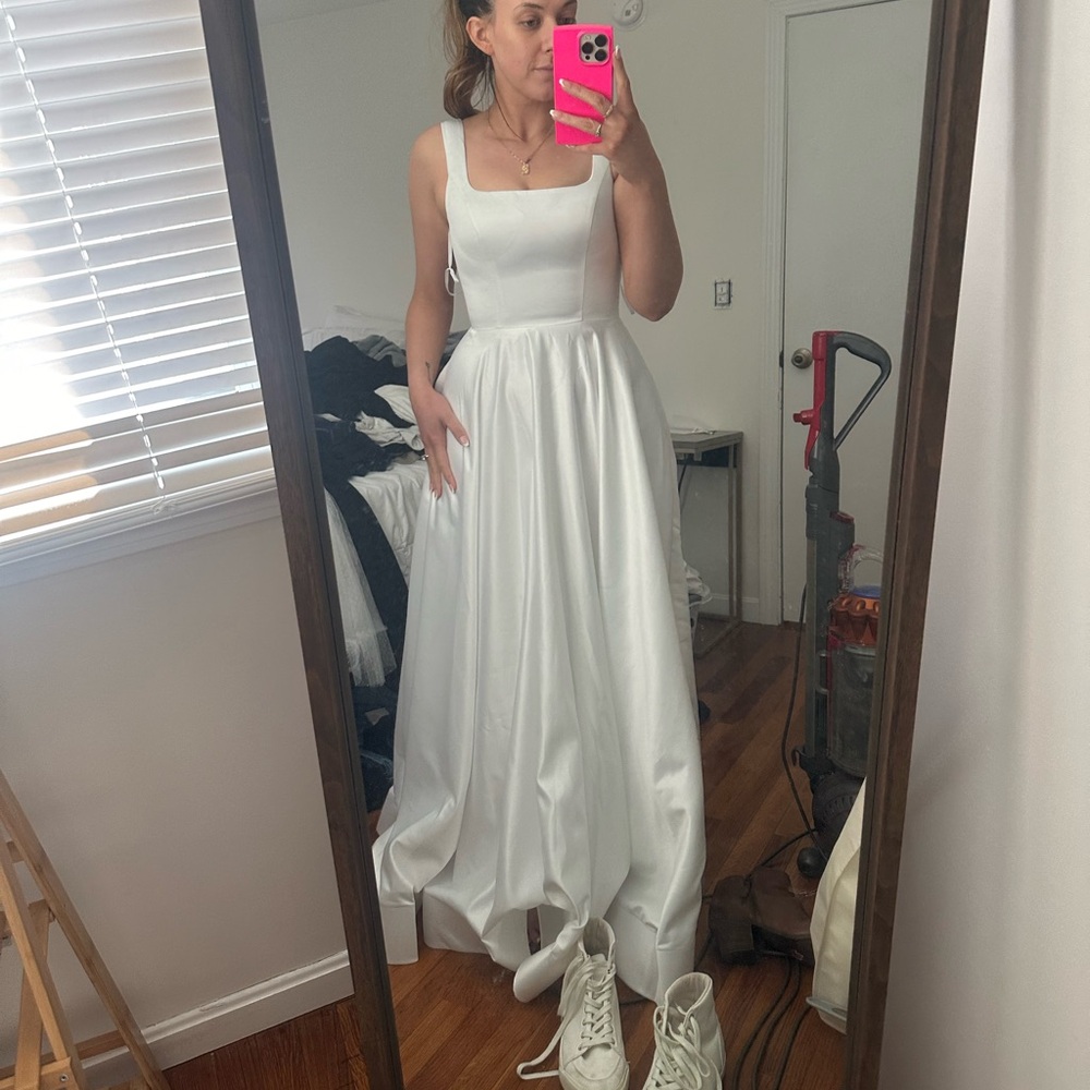 A Line Square Neck Wedding Dress from Kiss Prom